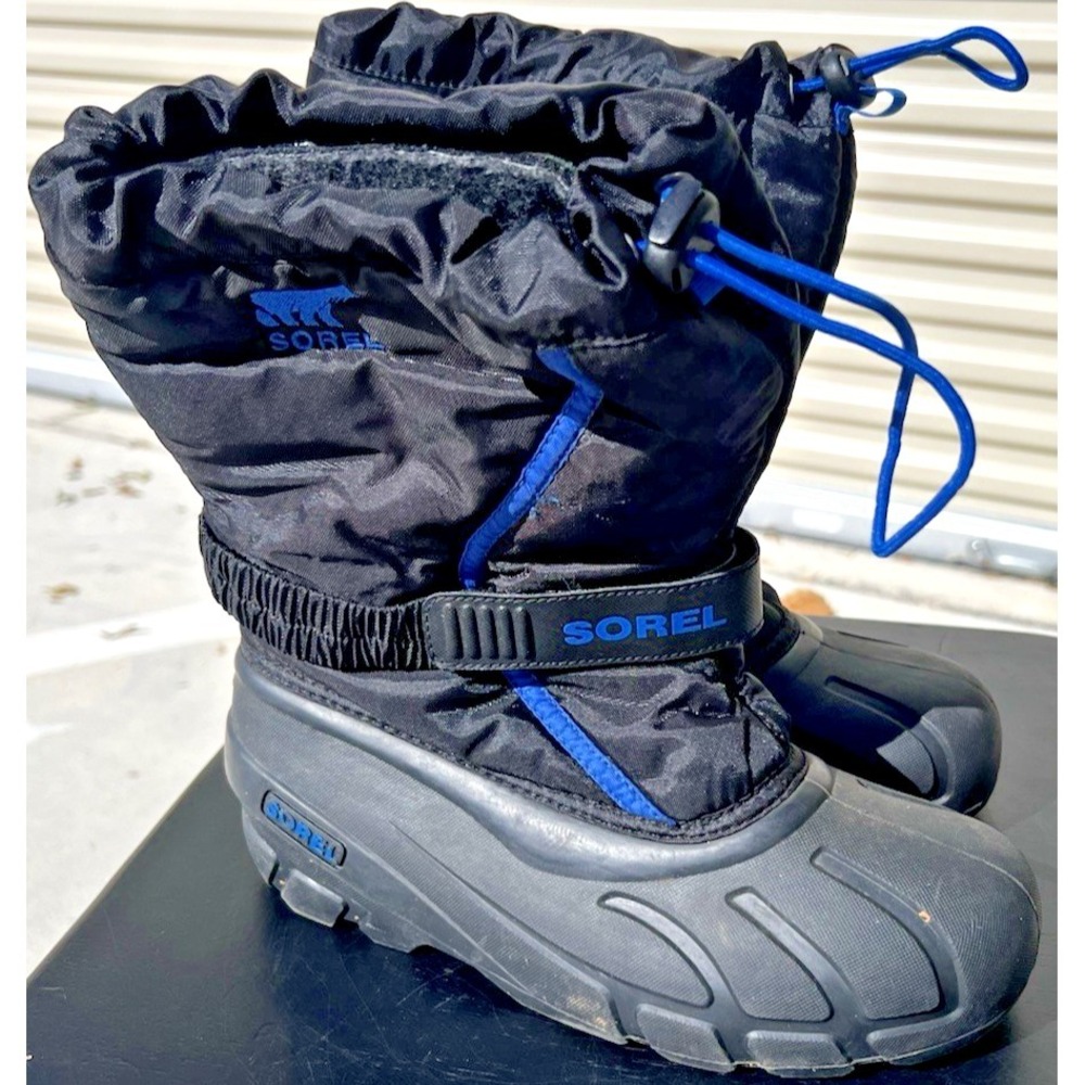 Sorel Kids Black and Blue Snow Boots